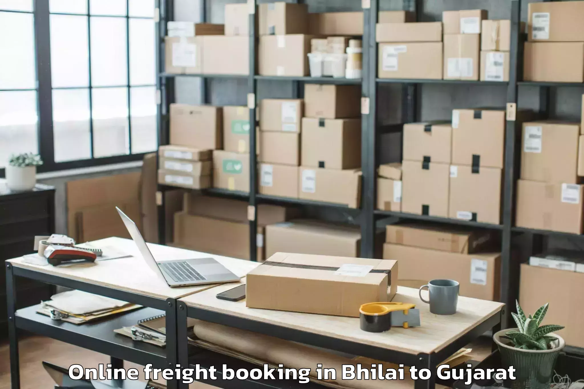 Professional Bhilai to Karjan Online Freight Booking